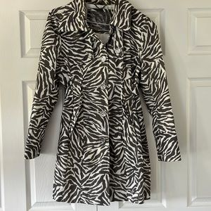 Zebra print coat, water resistant